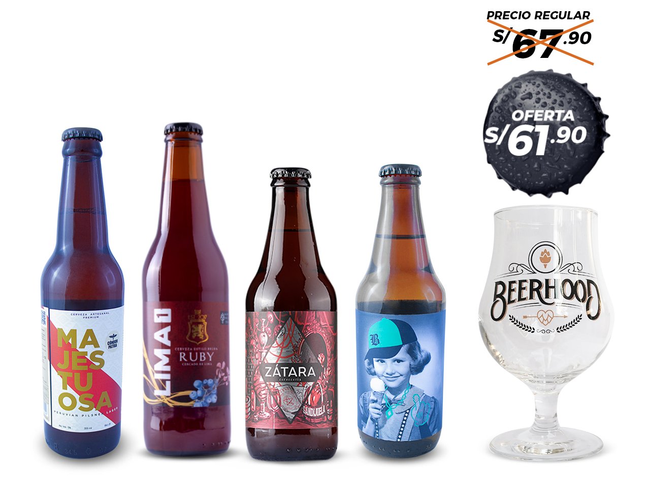 Curiosidad Observatorio cooperar Pack de cervezas artesanales primaveral con copa | Beerhood | Perú